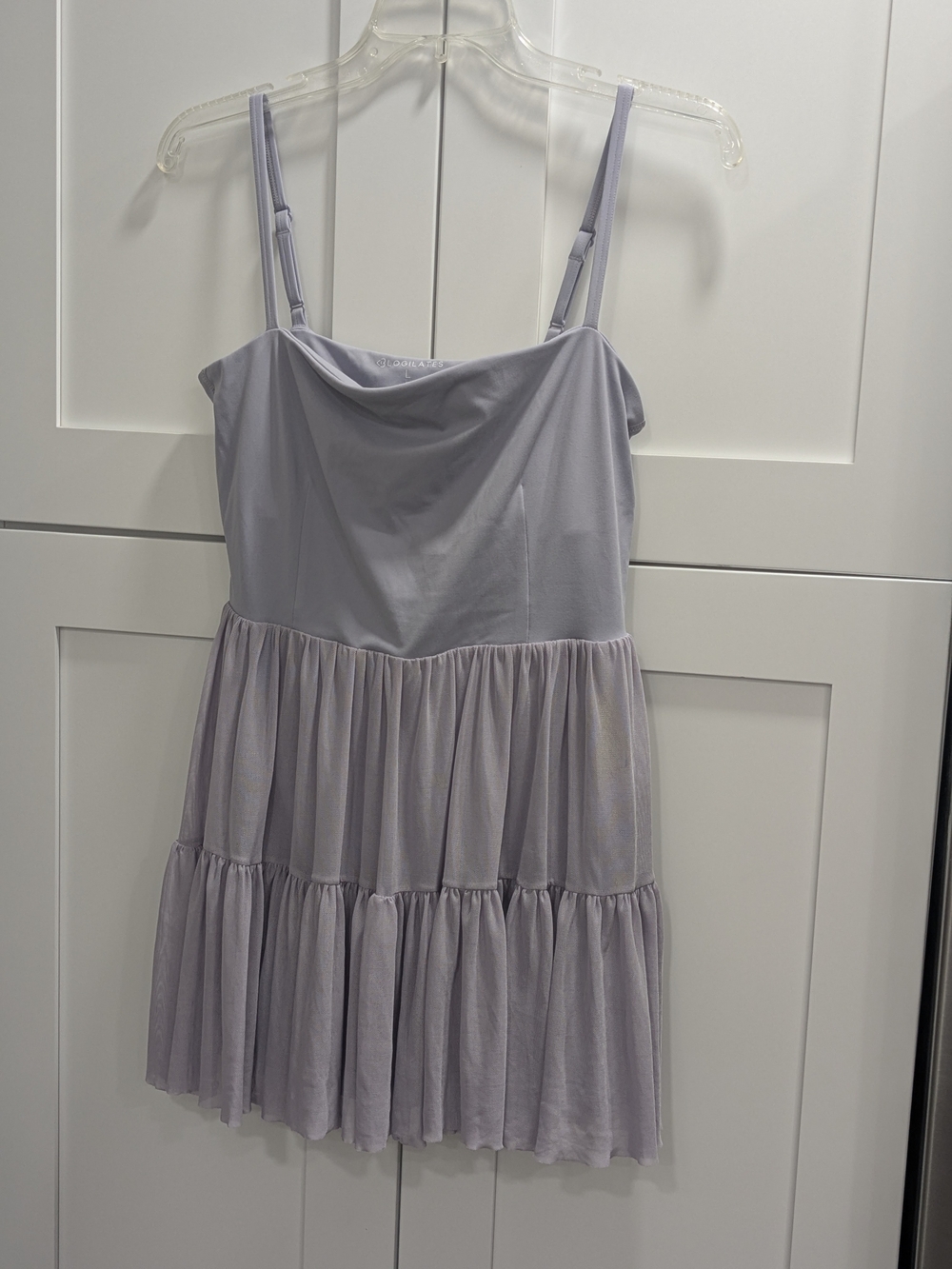 Light Lavender Tiered Slip Dress Jumpsuit